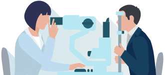 A person having an eye test